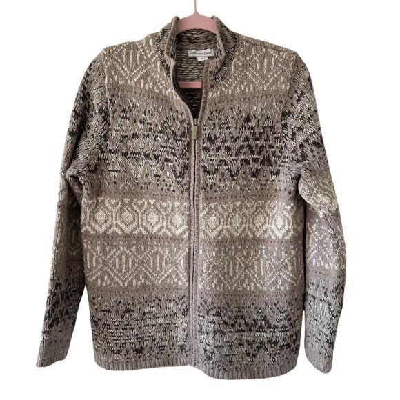 Coldwater Creek Womens Wool Alpaca‎ Zip Up Cardigan Multicolor Size M Gorpcore - Picture 1 of 6